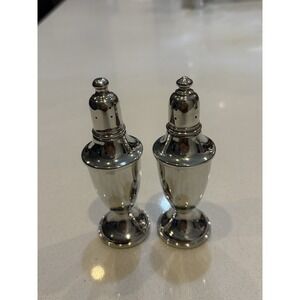 Vintage WEB Pewter Silver‎ Weighted Salt & Pepper Shakers